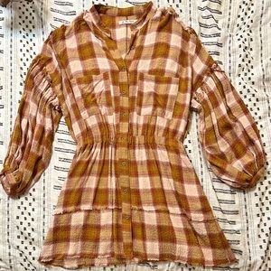 Free People - By the Way Plaid Mini Dress - Size M